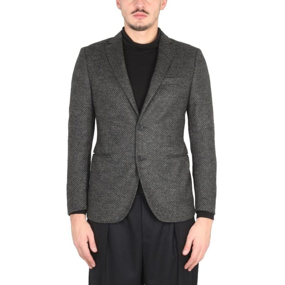 TONELLO Men's Textured Blazer Men GREY Outerwear